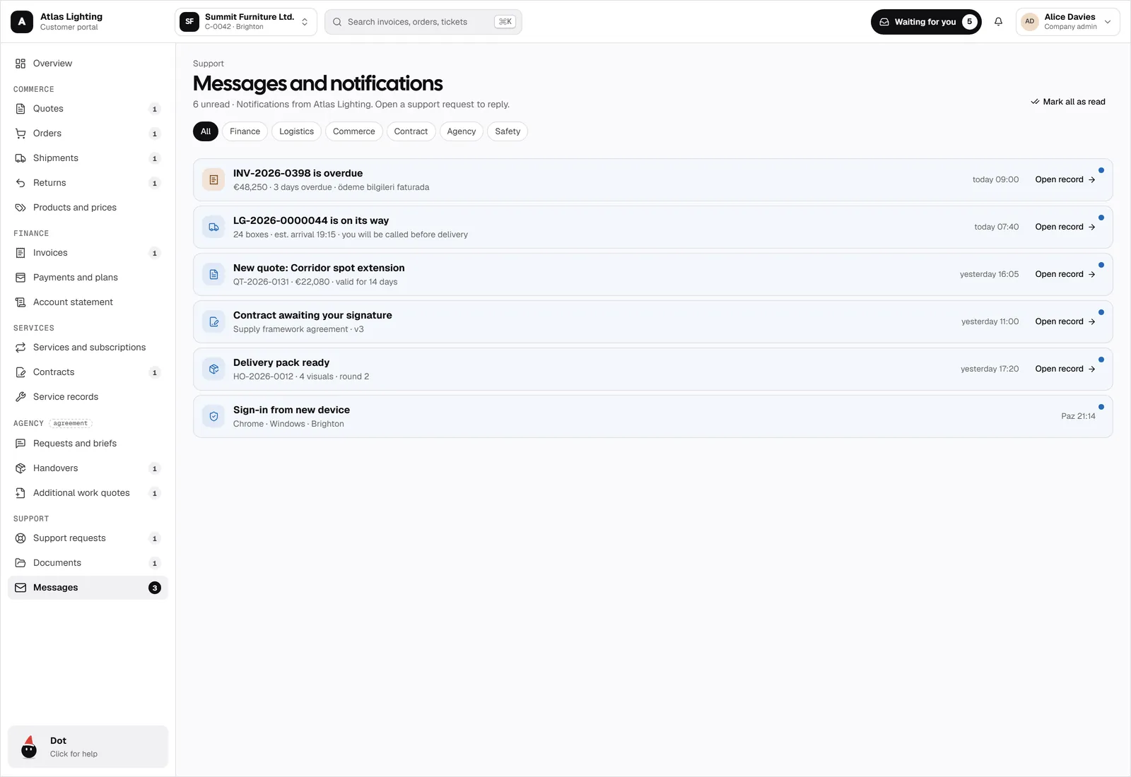 Um gerente de conta dedicado
